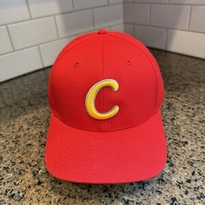 C Logo‎ Red & Yellow Richardson Pro 585 Fitted Hat  LG-XL Cap Acrylic Wool